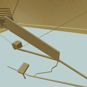 Diagram of the Great Pyramid's internal spaces: descending passage, subterranean chamber, Grand Gallery, Queen's Chamber and King's Chamber. Drummyfish.