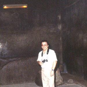 Granite sarcophagus in the King's Chamber of the Great Pyramid.