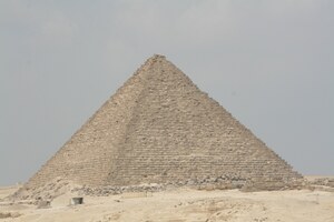 Pyramid of Menkaure at Giza, the smallest of the three main royal pyramids on the plateau.