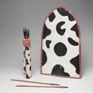Модель щита, футляра для копий и копий, XII династия, Среднее царство. Metropolitan Museum of Art.