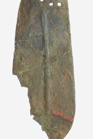 Бронзовая чешуйка панциря времени Аменхотепа III, XVIII династия. Metropolitan Museum of Art.