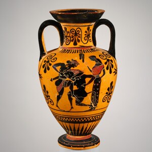Аттическая шейная амфора со сценой Минотавра, около 500 года до н.э. Metropolitan Museum of Art, 06.1021.170.