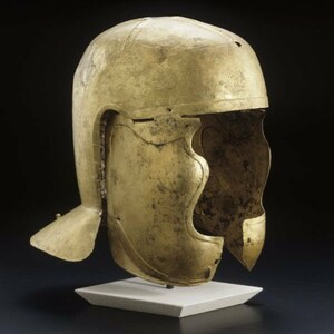 A helmet of the Niederbiber type from Rheinau-Buch, 3rd century AD, preserved in the Württemberg Landsmuseum