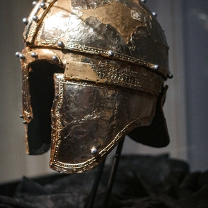 Helmet from Jarak, Berkasovo group. Fourth century CE; Museum of Vojvodina, Serbia.