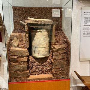 Burial from the Caerleon area known as the Caerleon Pipe Burial. Roman period; National Roman Legion Museum, Caerleon.
