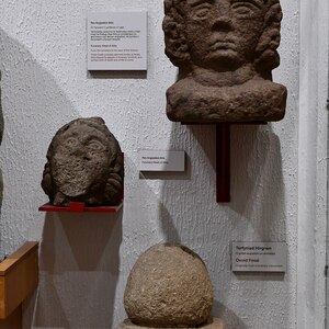 Funerary monuments from Isca Augusta. Roman period; National Roman Legion Museum, Caerleon.