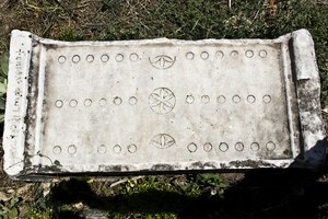 Roman board for duodecim scripta near the agora at Aphrodisias. Second century AD.