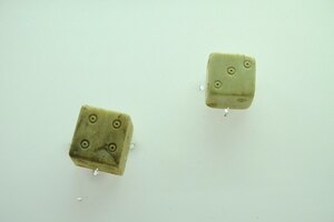 Dice used for gaming and gambling, Cartagena, Spain. First-second centuries AD, Museo del Teatro Romano de Cartagena.