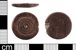 Roman bone gaming counter, AD 50-410, recorded by the Portable Antiquities Scheme.