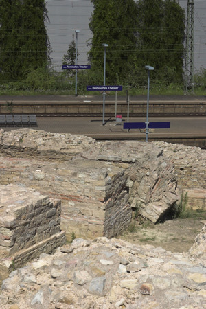 Ruins of the Roman theatre of Mogontiacum in Mainz. The theatre shows the urban side of the military capital of Upper Germany.