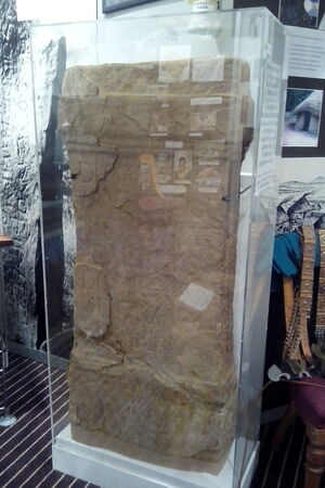 Roman altar from the Trimontium complex, display in the Melrose museum.