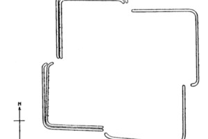 Scheme of an early phase of the Trimontium complex. The plan helps distinguish the first military works from later expansion of the fort and annexes.