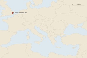 Location map: Camulodunum / Colchester. The marker shows the ancient site or main archaeological complex.