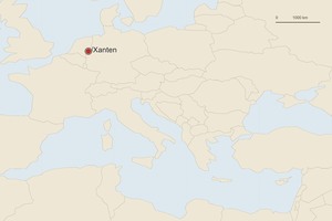 Карта расположения: Колония Ульпия Траяна / Ксантен. Точка отмечает место античного памятника или основного археологического комплекса.