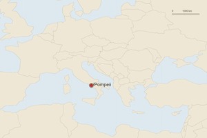 Location map: Pompeii. The marker shows the ancient site or main archaeological complex.