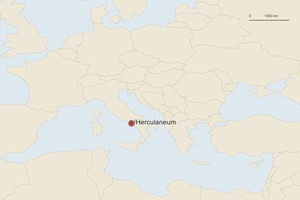 Location map: Herculaneum. The marker shows the ancient site or main archaeological complex.