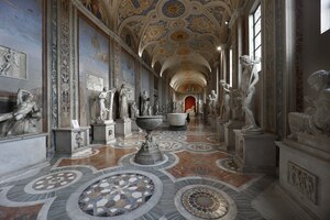 The Galleria delle Statue in the Pio-Clementino Museum, one of the key routes through ancient sculpture in the Vatican Museums.