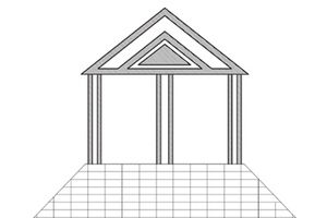 Temple architectural motif in pugio decoration; Roman military symbolism of the Early Empire.