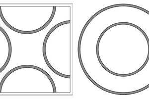 Sets of circles and semicircles in pugio scabbard ornament; a geometric motif of Early Imperial military equipment.