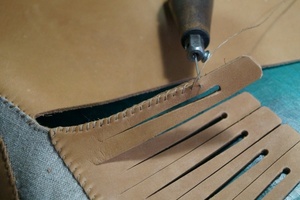 Cuts in the upper before final assembly.