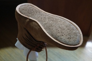 Sole of the finished pair with its working surface.