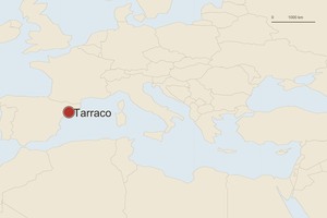 Location map: Tarraco / Tarragona. The marker shows the ancient site or main archaeological complex.