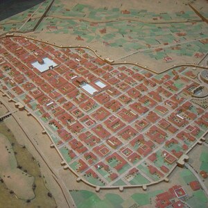 Augusta Emerita / Merida: Maqueta Emerita-Augusta; visual evidence for the site, Roman period, archaeological site or museum context.