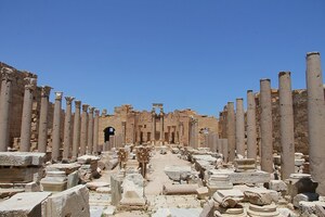 Лептис-Магна: Leptis Magna (29); общий вид или раскопанный участок, римский период, археологическая зона или музейный контекст.
