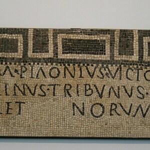 Trier / Augusta Treverorum: Victorinus Mosaik; visual evidence for the site, Roman period, archaeological site or museum context.