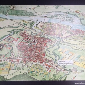 Augusta Raurica: Map of Augusta Raurica 240 AD - Augusta Raurica - August 2013; visual evidence for the site, Roman period, archaeological site or museum context.