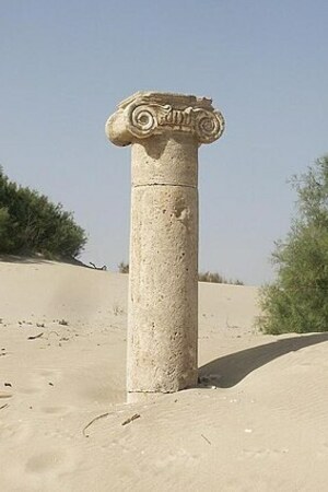 Лептис-Магна: Leptis magna pillar; визуальный источник по памятнику, римский период, археологическая зона или музейный контекст.