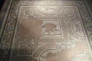 Camulodunum / Colchester: Colchester mosaic; material-culture object or museum find connected with the site, Roman period or local archaeological context.