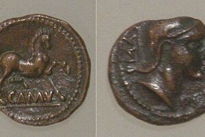 Camulodunum / Colchester: Bronze coins of Cunobelin 1 to 42 CE; material-culture object or museum find connected with the site, Roman period or local archaeological context.