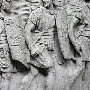 Lorica segmentata depicted on Trajan’s Column, beginning of the II century CE