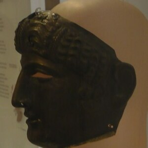 Trimontium / Newstead: Newstead helmet; material-culture object or museum find connected with the site, Roman period or local archaeological context.