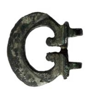 Military belt buckle from Tilurium, near Gardun, Croatia; first century CE. Catalogue illustration.
