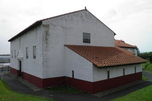 Сегедунум: The replica Roman bath house at Segedunum fort in Wallsend; археологический вид, находка или музейный контекст, связанный с памятником, римский период или локальный археологический контекст.