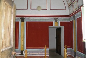 Сегедунум: The replica Roman bath house at Segedunum fort in Wallsend; археологический вид, находка или музейный контекст, связанный с памятником, римский период или локальный археологический контекст.