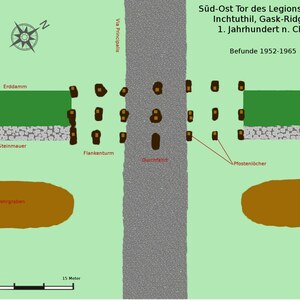 Инчтутил: BS Inchtuthil Osttor; археологический вид, находка или музейный контекст, связанный с памятником, римский период или локальный археологический контекст.