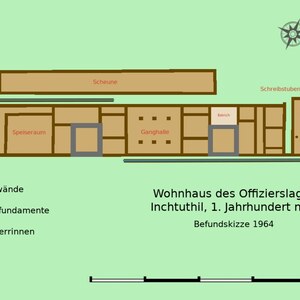 Инчтутил: BS 1964, Wohnhaus Offizierslager; археологический вид, находка или музейный контекст, связанный с памятником, римский период или локальный археологический контекст.