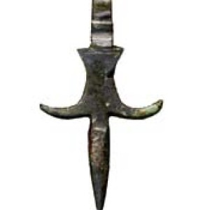 Buckle tongue from a military belt at Tilurium, near Gardun, Croatia; first century CE. Catalogue illustration.