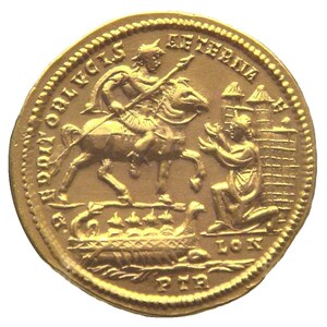 Лондиний: Constantius I capturing London after defeating Allectus Beaurains hoard reverse; предмет материальной культуры или музейная находка, связанный с памятником, римский период или локальный археологический контекст.