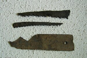 Виндонисса: Roman Sawblades; археологический вид, находка или музейный контекст, связанный с памятником, римский период или локальный археологический контекст.