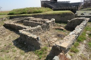 Viminacium: Amphitheater in Viminacium, 2018, 05; archaeological view, find or museum context connected with the site, Roman period or local archaeological context.