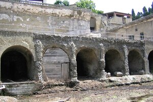 Herculaneum: Herculaneum Bootshaeuser; archaeological view, find or museum context connected with the site, Roman period or local archaeological context.