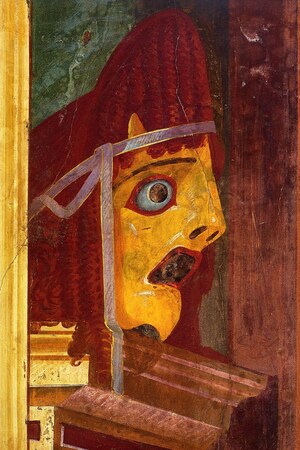 Оплонтис: Oplontis - Tragic Mask; предмет материальной культуры или музейная находка, связанный с памятником, римский период или локальный археологический контекст.