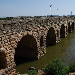 Augusta Emerita / Merida: Mérida - Puente romano sobre el Guadiana - W; archaeological view, find or museum context connected with the site, Roman period or local archaeological context.