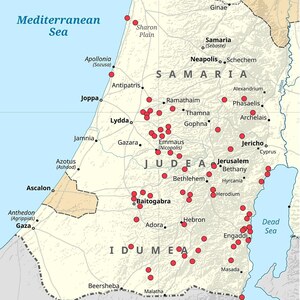 Cave of Letters: Geographic Distribution of Bar Kokhba Revolt Coinage; material-culture object or museum find connected with the site, Roman period or local archaeological context.