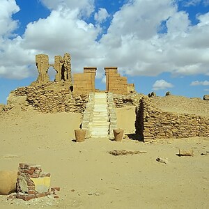 Entrance to the north temple at Karanis.