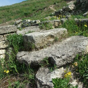 Roman Finds in Crimea: Crimea Kerch Pantikapey archeological site-07; archaeological view, find or museum context connected with the site, Roman period or local archaeological context.